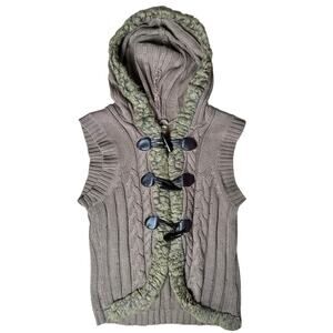 Vintage Y2K Mudd Faux Fur Sweater Vest Women’s Size Large Brown